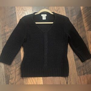 Kate Hill Black V-Neck Sweater in size medium . 3/4 sleeve. Great condition!